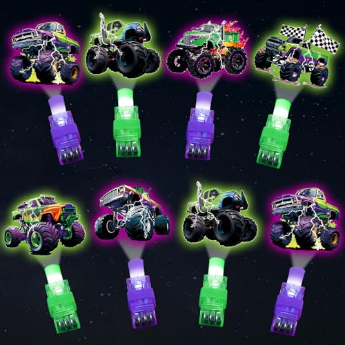 Oitnlaughter 36Pcs Monster Truck LED Finger Lights Truck Toys Party Favors Glow in the Dark Light Up Finger Lights Racing Themed Toys Bulk for Kids Birthday Party Goodie Bag Stuffer Birthday Gifts Classroom Prize - Image 1