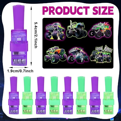 Oitnlaughter 36Pcs Monster Truck LED Finger Lights Truck Toys Party Favors Glow in the Dark Light Up Finger Lights Racing Themed Toys Bulk for Kids Birthday Party Goodie Bag Stuffer Birthday Gifts Classroom Prize - Image 5