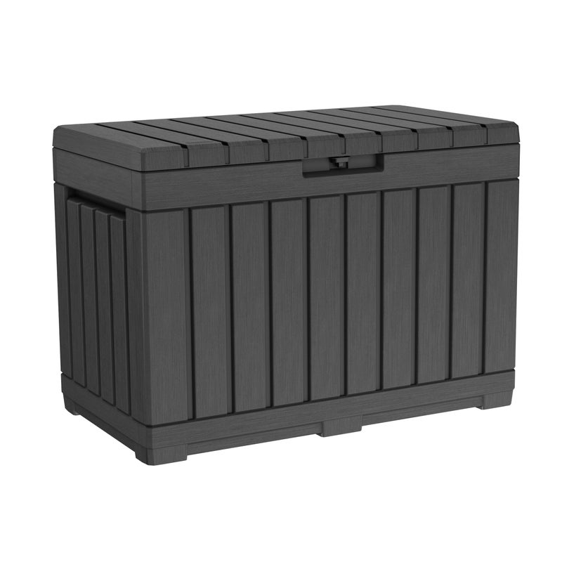 Keter Kentwood 50 Gallon Resin Deck Box-Organization and Storage for Patio Cushions, Throw Pillows and Garden Tools, Dark Grey - Image 1
