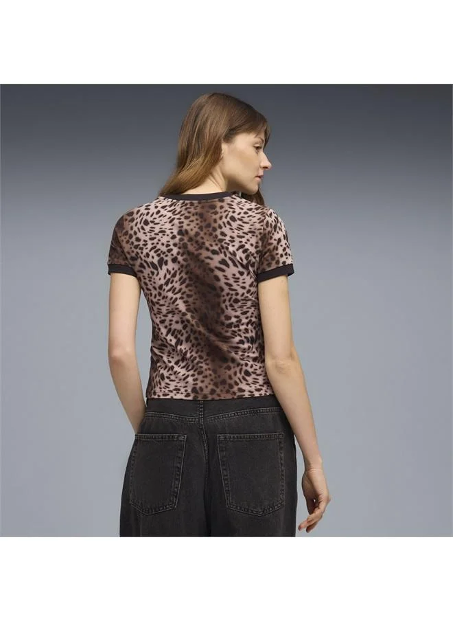 Puma Essentials Graphics Leo Luxe Slim Tee Women