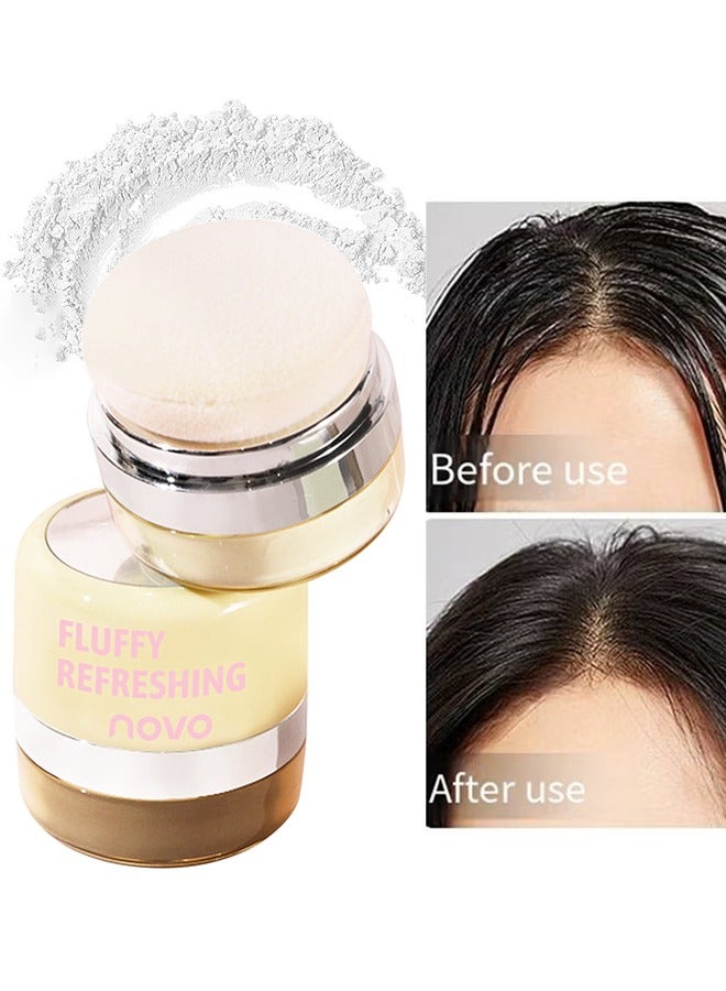 نوفو مسحوق تصفيف الشعر المنعش Flutty ، التحكم في الزيت سهل التطبيق خفيف الوزن التركيب غير اللامع إنهاء مسحوق حجم الشعر القوي ، خلق مظهر طبيعي للجنسين - Image 1
