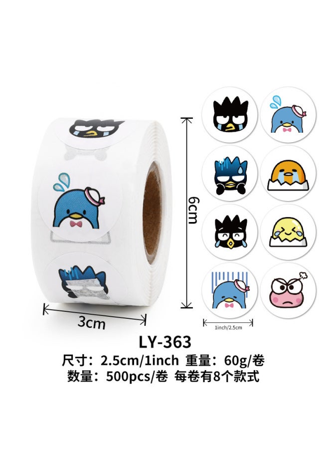 Liyuan Stickers Children's Women's Cute Sanrio Seal Stickers Student Goo Card Hand Account Material Roll Stickers Reward For Teachers - Image 1