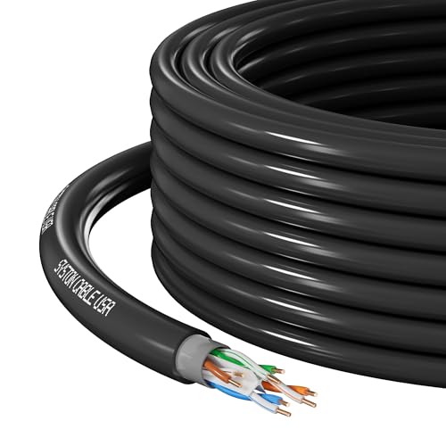 Syston Cable Technology Syston Direct Burial Cat 6A+ Ethernet Network Cable 700 MHz, Bulk UTP 23 AWG Outside Plant (OSP) - Rated, Pure Bare Copper Wire, Waterproof Dual-Layer Jacket for Outdoor Wet Location Using - Image 1