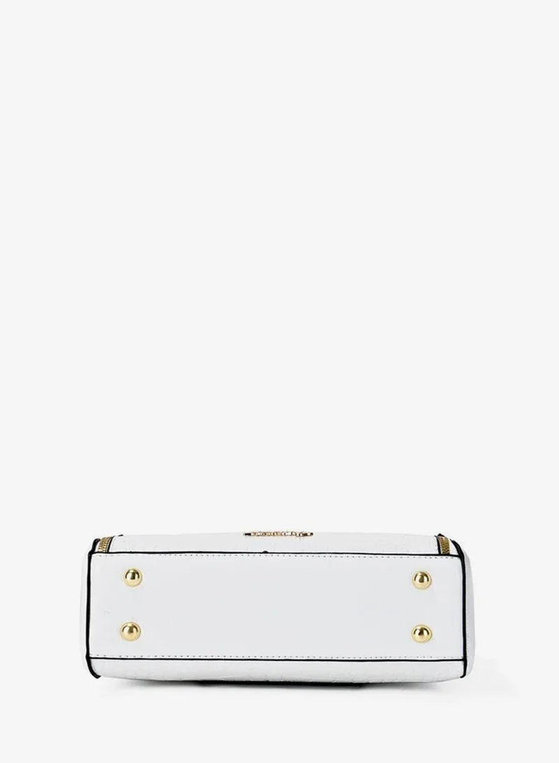 Take Two  White Croc-Embossed Handbag with Top Handle for Women | Best Price UAE