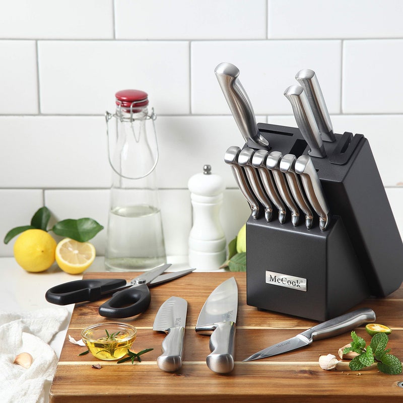 McCookÂ® Knife Sets, German Stainless Steel Knife Block Sets with Built-in Sharpener - Image 5