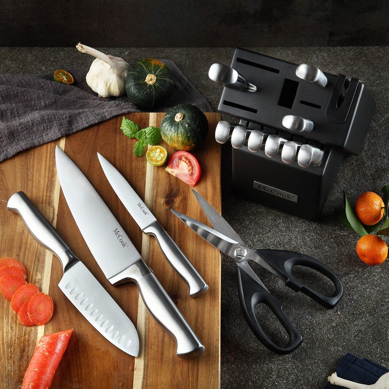 McCookÂ® Knife Sets, German Stainless Steel Knife Block Sets with Built-in Sharpener - Image 4