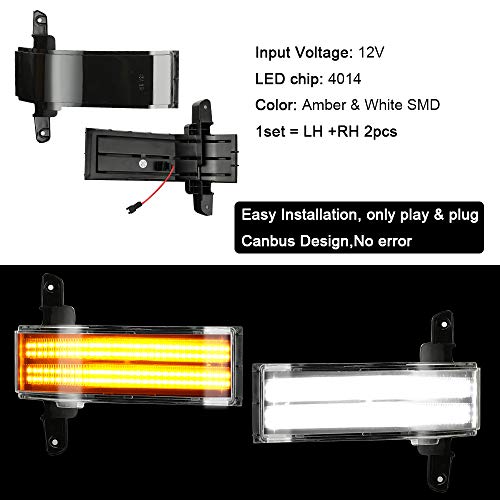 ROCCS Sequential Turn Signal Lights Switchback Full LED Side Tow Mirror Marker Light fit for 3rd Generation Chevy Silverado / 4th Generation GMC Sierra 2014–2019 OEM ONLY, Smoke Lens - Image 2