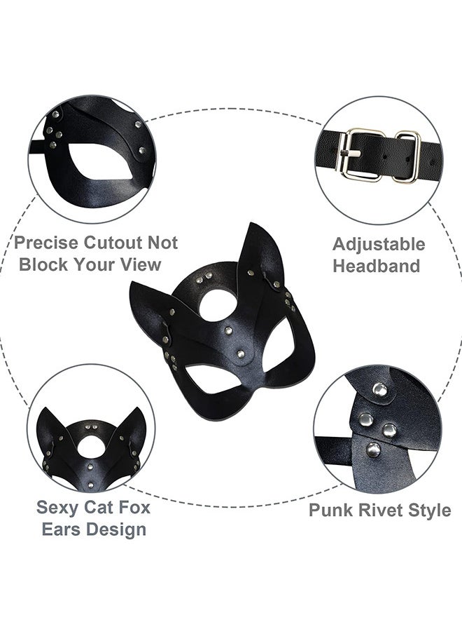 Depend Cat Mask For Women, Masquerade Mask For Women Bunny Mask Cat Face Mask For Night Club Cosplay Costume Accessory, Black  - Image 3