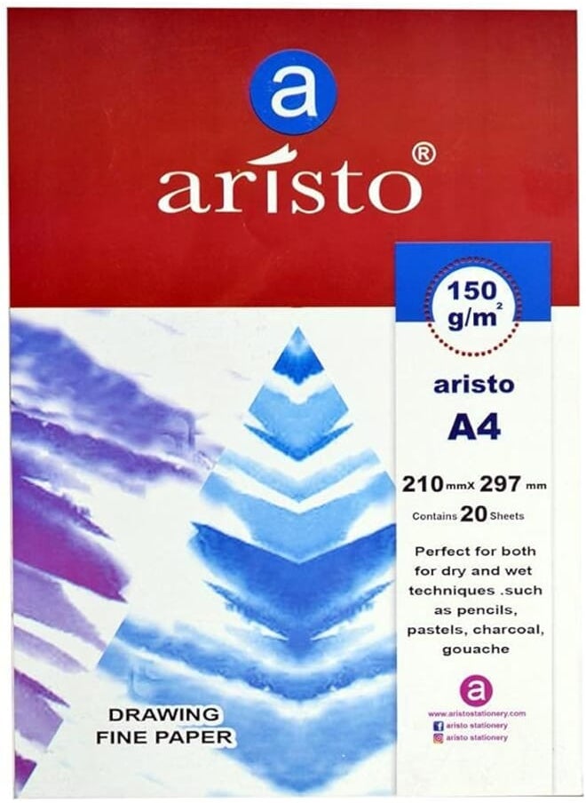 Aristo ARISTO DRAWING PAPER 150 GSM WHITE A4 20SHEET 