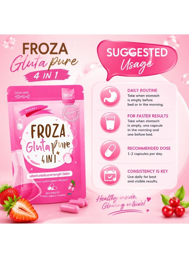 FROZA Gluta Pure 4 in 1 Capsules 60 Count | Premium Dietary Supplement with L-Glutathione & Coenzyme Q10 - Image 4