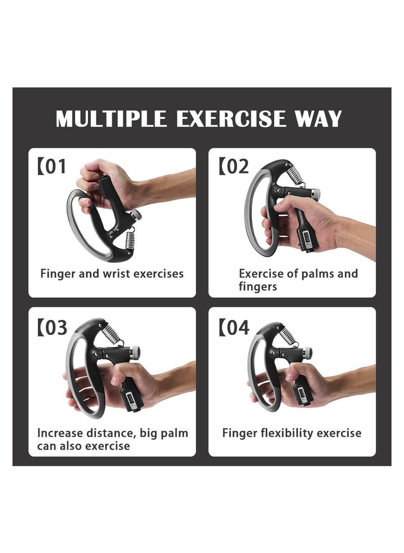 ARNOTEC Adjustable Hand Grip Strength Fitness Heavy Duty Grip Grip with Reverse Finger Exerciser Grip Strength Wrist Extender Gym Arm Muscle Training Smart Counting  - Image 3
