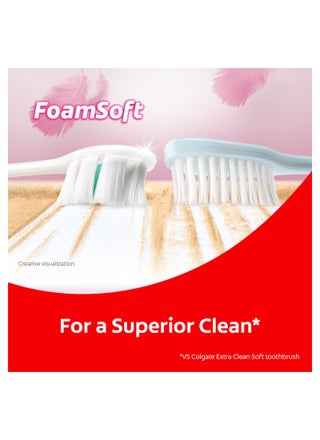 Foamsoft Super Dense Thin Bristle Toothbrush Assorted Colour - view 3