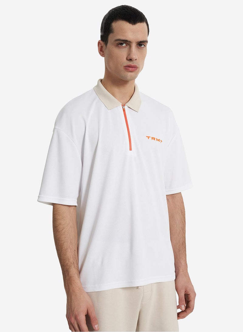 Termit Men's Polo Shirt White EU 44-46, Termit, Versatile and Stylish, Loose Fit, Durable Synthetic Fabric, Perfect for Everyday and Outdoor Activities  - Image 2