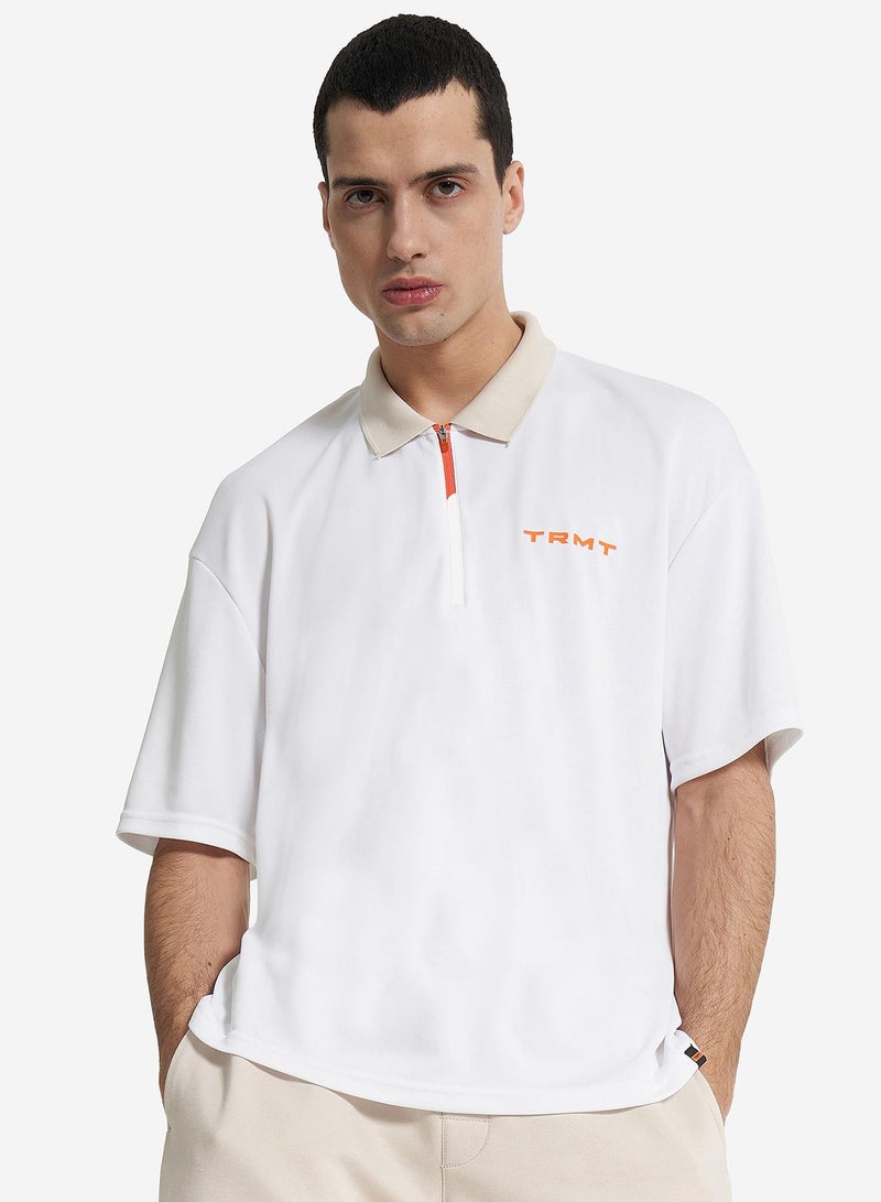 Termit Men's Polo Shirt White EU 44-46, Termit, Versatile and Stylish, Loose Fit, Durable Synthetic Fabric, Perfect for Everyday and Outdoor Activities  - Image 1