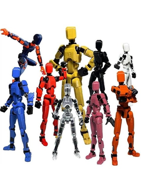 13 Action Figure, T13 Action Figure 3D Printed Multi-Jointed Movable, Lucky 13 Action Figure, 13 Action Figure Dummy 13 Action Figure, Hand Painted Figure, Desktop Decorations Game Gifts (9 Pack Set