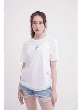 The Socks Company 23SCTS240U Flying Balloon Embroidered Crew Neck White Tshirt  - Image 3