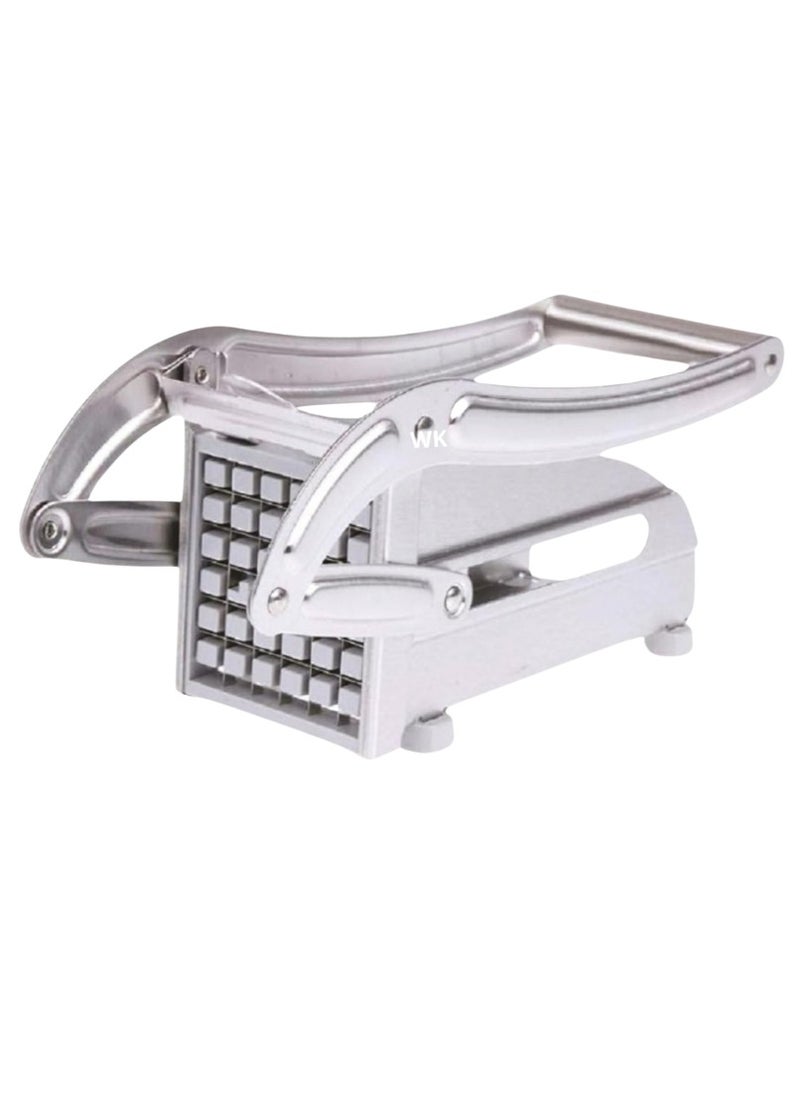 Denx - Vegetable Chopper, Stainless Steel Potato Cutter and Vegetable Slicer with Non-Slip Feet, 2 Interchangeable Slicing Blades for Salad, Tomato, Onion, and Fruit - Image 1