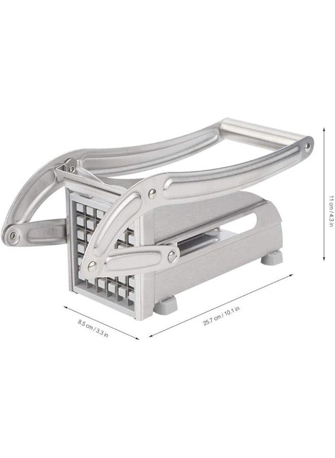 Denx - Vegetable Chopper, Stainless Steel Potato Cutter and Vegetable Slicer with Non-Slip Feet, 2 Interchangeable Slicing Blades for Salad, Tomato, Onion, and Fruit - Image 1