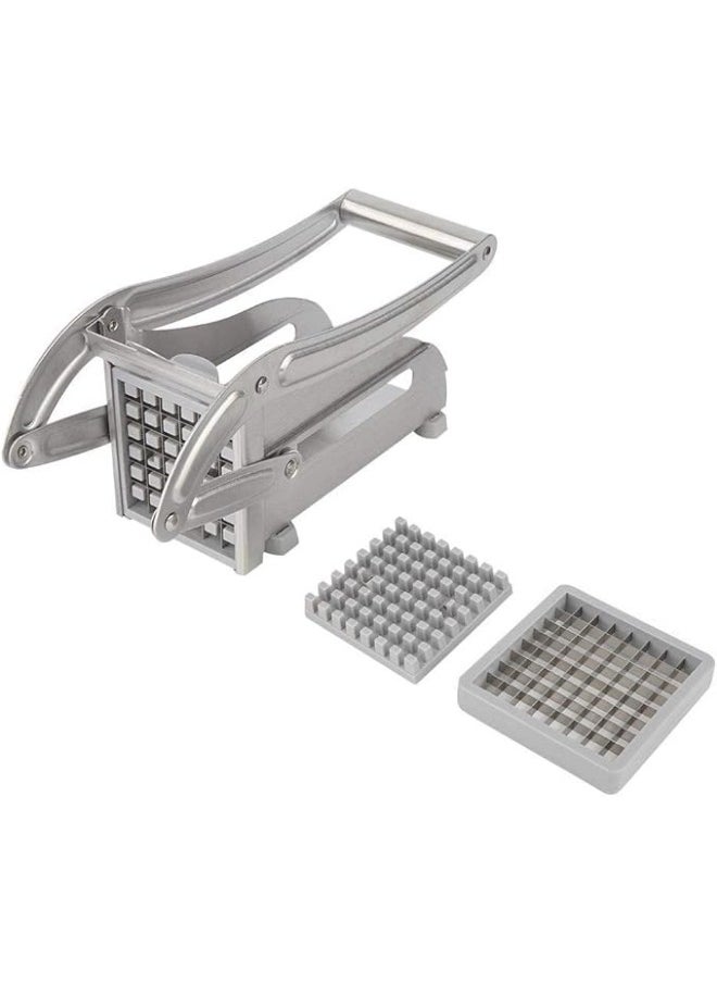 Denx - Vegetable Chopper, Stainless Steel Potato Cutter and Vegetable Slicer with Non-Slip Feet, 2 Interchangeable Slicing Blades for Salad, Tomato, Onion, and Fruit - Image 1
