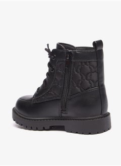 Flora Bella By Shoexpress Girls Butterfly Quilted High Cut Boots with Lace-Up Closure  - Image 2