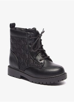Flora Bella By Shoexpress Girls Butterfly Quilted High Cut Boots with Lace-Up Closure  - Image 3