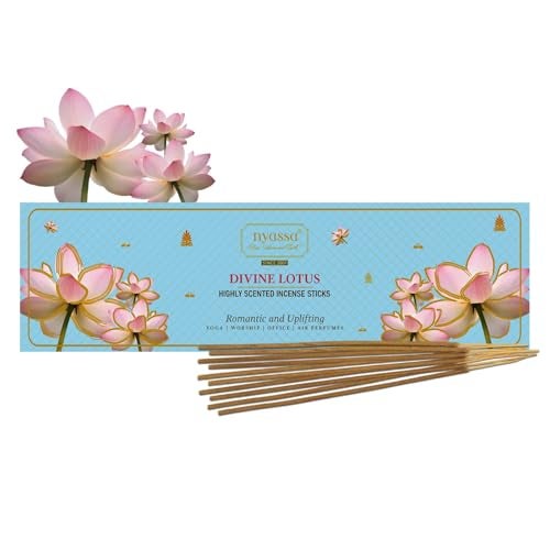 NYASSA Highly Scented Divine Lotus Agarbatti/Incense Sticks - 50g, Divine Lotus Fragrance, Charcoal-Free Agarbatti for Pooja, Meditation, Home Freshness & Positive, Energy, for Special Occasions - Image 1