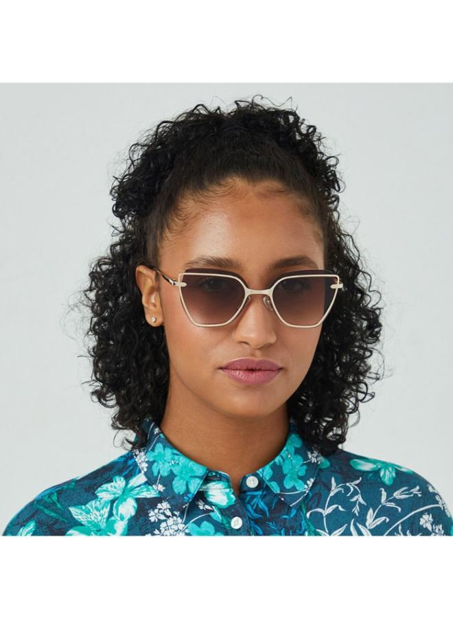 BlackOut by eyewa STARLIGHT Women's Cat Eye Sunglasses, Japanese Gold/Brown - Image 4