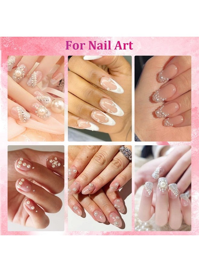 BELLEBOOST Flat Back Pearls Kits 2 Boxes Of Flatback Beige Half Round Pearls With Pickup Pencil And Tweezer For Home Diy And Professional Nail Art Face Makeup And Craft  - Image 5