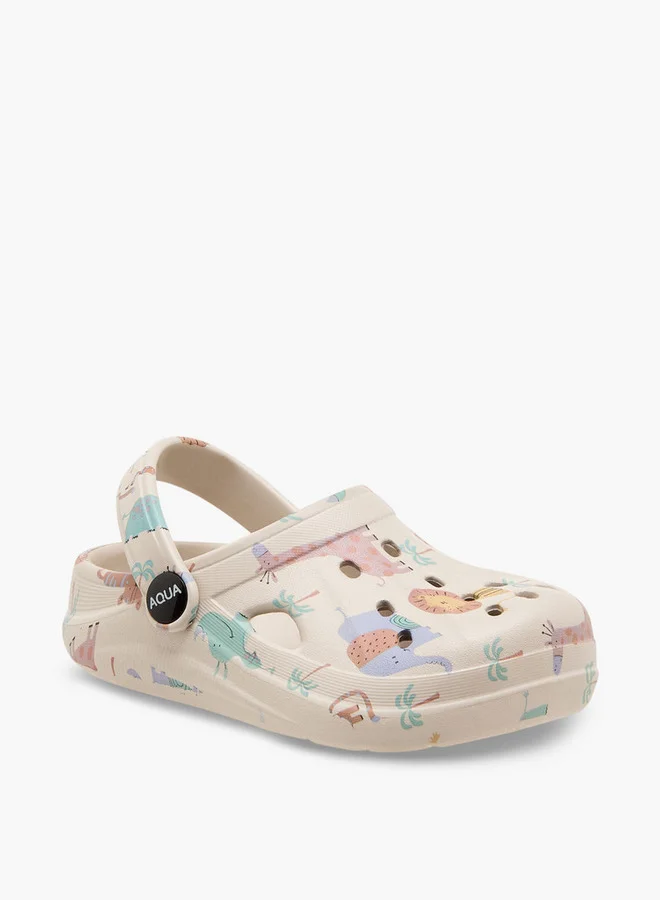 Aqua Boys Printed Clogs