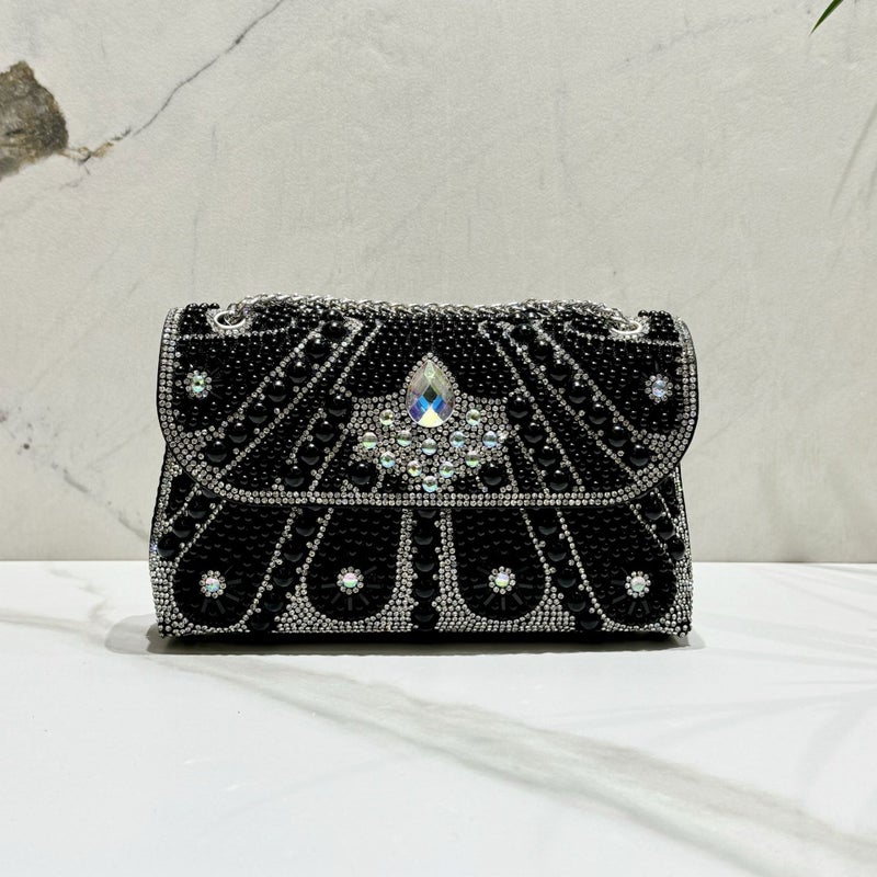 2025 New Water Brick Pearl Chain Bag Evening Bag Clutch Bag All-Match Small French Sachet - Image 4