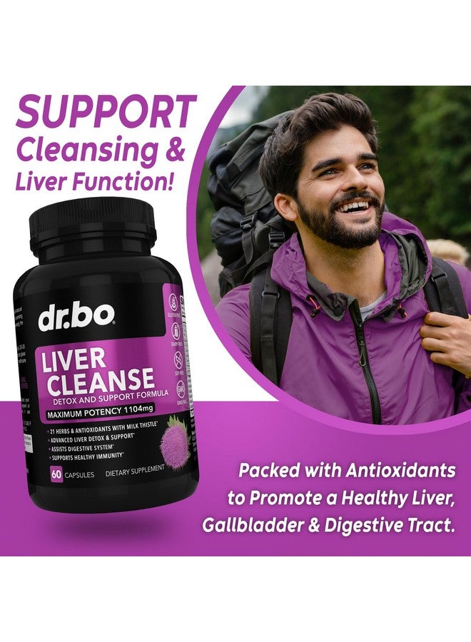 dr.bo Liver Cleanse Detox Support Supplement - Complete Health Repair Pills with Artichoke, Berberine, Turmeric Herbs - Aid Gallbladder Care Formula Capsules & Natural Milk Thistle Dandelion Supplements - Image 3