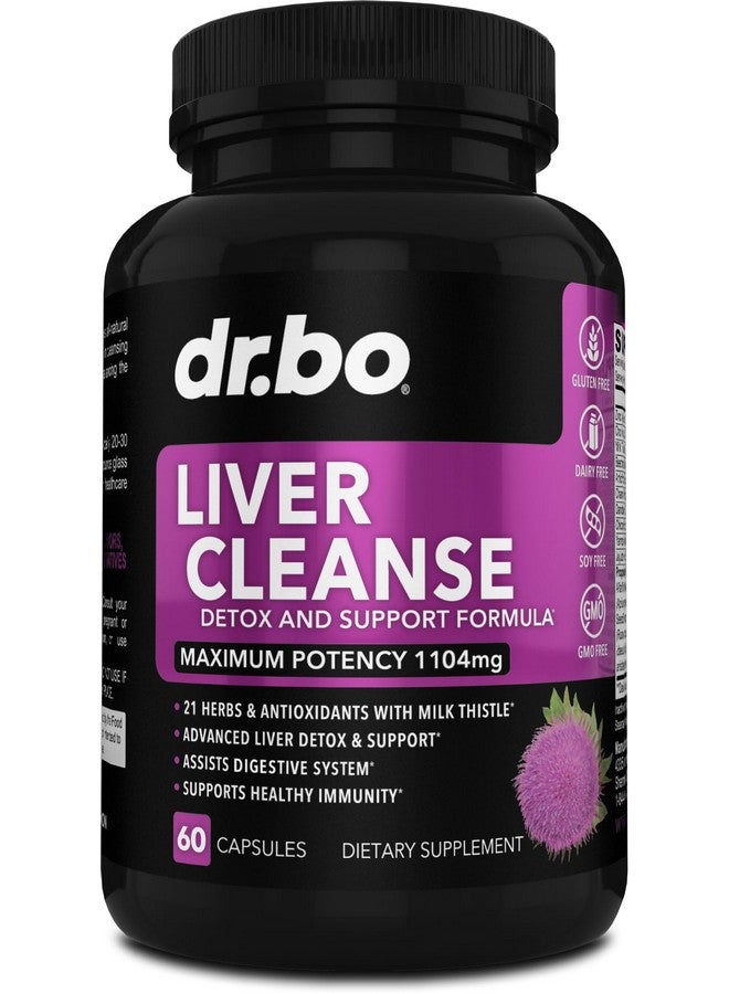 dr.bo Liver Cleanse Detox Support Supplement - Complete Health Repair Pills with Artichoke, Berberine, Turmeric Herbs - Aid Gallbladder Care Formula Capsules & Natural Milk Thistle Dandelion Supplements - Image 1