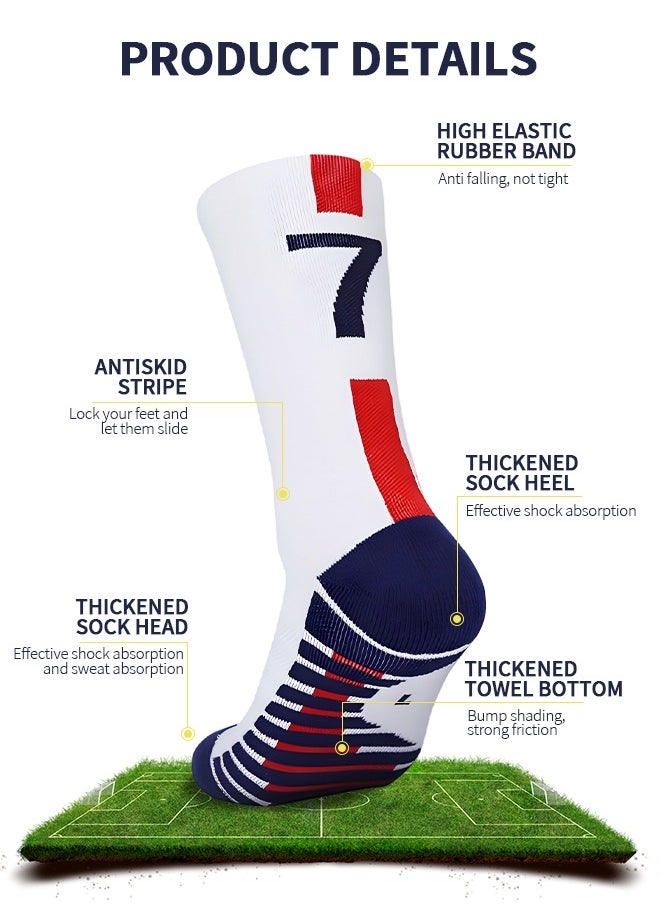 GROIC - Elite Football Socks, Athletic Socks with 3D Ankle Protection, Basketball Socks & Running Socks, Compression Cushion Sport Soccer Socks Unisex - Image 1