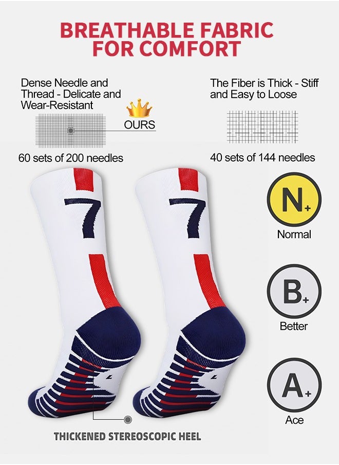 GROIC - Elite Football Socks, Athletic Socks with 3D Ankle Protection, Basketball Socks & Running Socks, Compression Cushion Sport Soccer Socks Unisex - Image 1