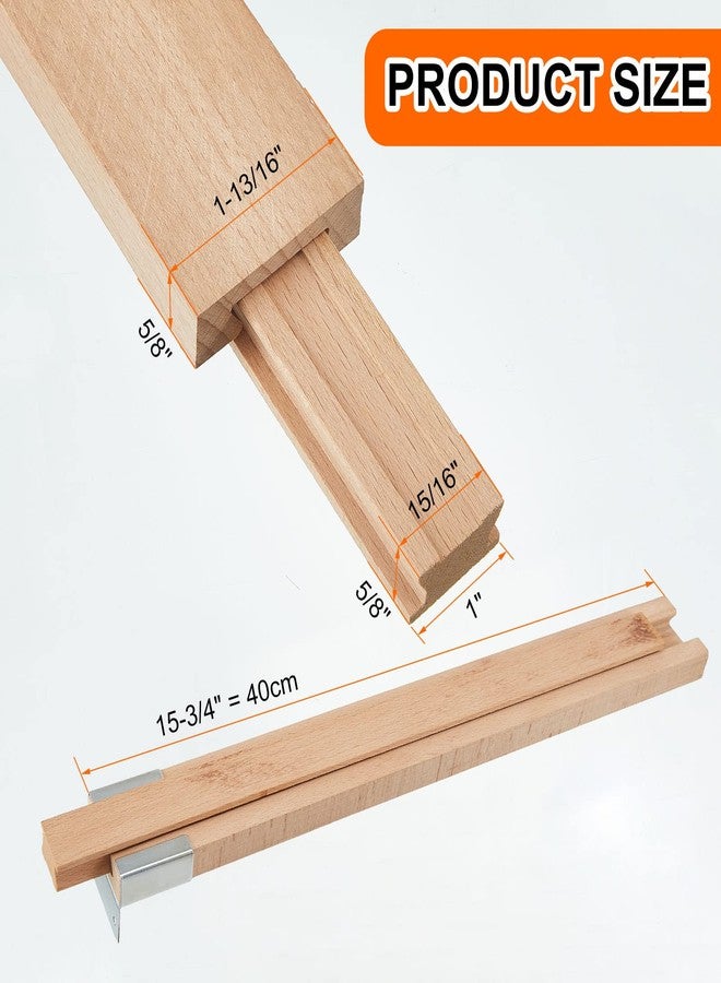Maitys أدلة سحب الأدراج الخشبية من مايتيس بتصميم كلاسيكي مع مسار توجيه مركزي وقاعدة معدنية (16 بوصة، 4 قطع) - Image 4