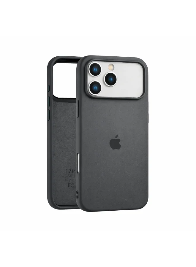 Mobcos Mobcos iPhone 17 Pro Max Grey Logo Premium Silicone Magnetic Wireless Charging Case for iPhone | Silky Soft Touch | Military-Grade Shockproof Protection | Strong Magnetic Compatibility | Luxury Slim Cover