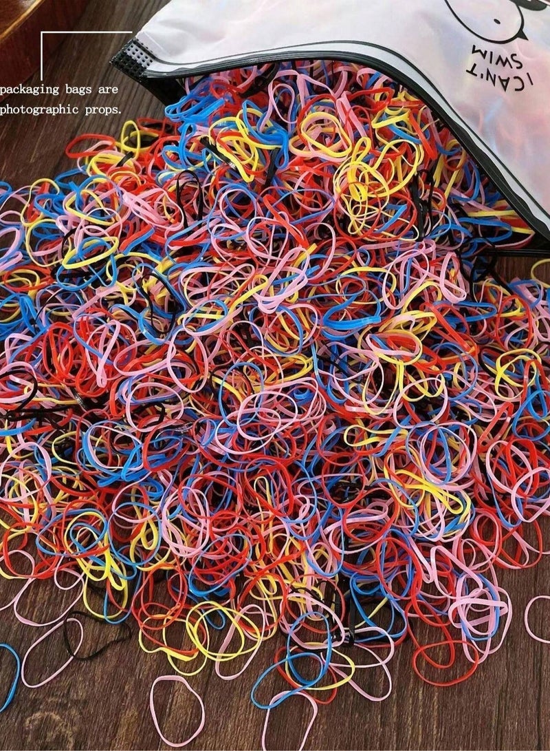 مجموعة مكونة من 1000 قطعة من ربطات الشعر المطاطية المناسبة للبنات بألوان عشوائية مختلفة - Image 1