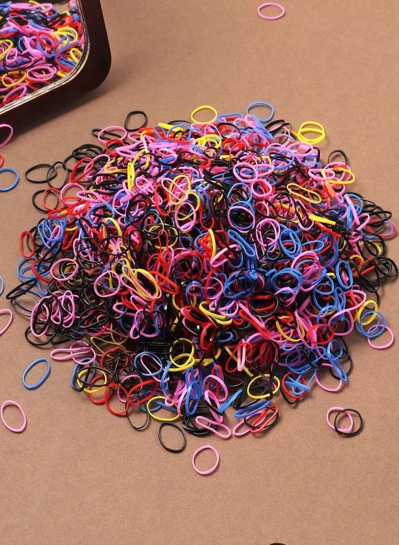 1000-Pieces Girls Elastic Hair Bands Set With Random Different Colors - Image 3