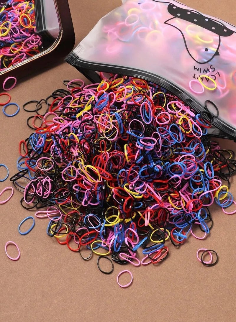 1000-Pieces Girls Elastic Hair Bands Set With Random Different Colors - Image 1