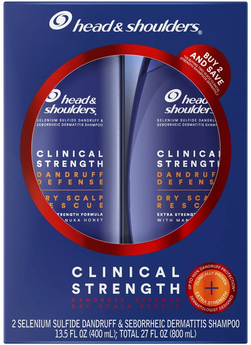Head & Shoulders - (Pack of 2) Head & Shoulders Clinical Strength Dandruff Defense 2x400mL - Image 1