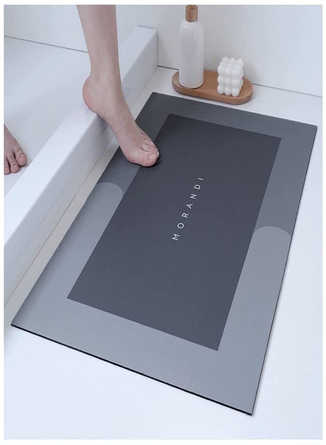 MORANDI Super Absorbent Floor Mat,Silicone Quick Dry Bath Shower Non-Slip Rugs and Mats for Home Bathroom Floor Water Bath Mat (Grey, 23.6" x 35.4"(60cm*90cm)) - Image 1