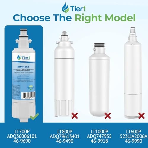 Tier1 ADQ36006101 Refrigerator Water Filter 3-pk | Replacement for LG LT700P, ADQ36006102, Kenmore 46-9690, 469690, ADQ36006101-S, WSL-3, FML-3, RFC1200A, Fridge Filter - Image 2