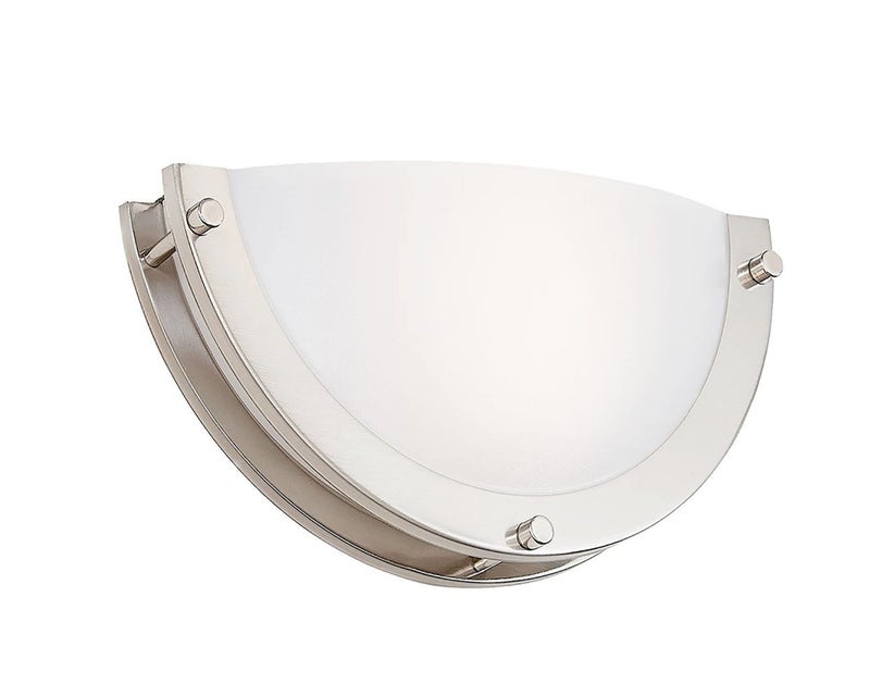 CLOUDY BAY 12-inch CRI90+15W 3000K/4000K/5000K Color Temperature Adjustable Dimmable LED Wall Sconce, ETL Listed LED Half Moon Wall Fixture, Brushed Nickel - Image 1