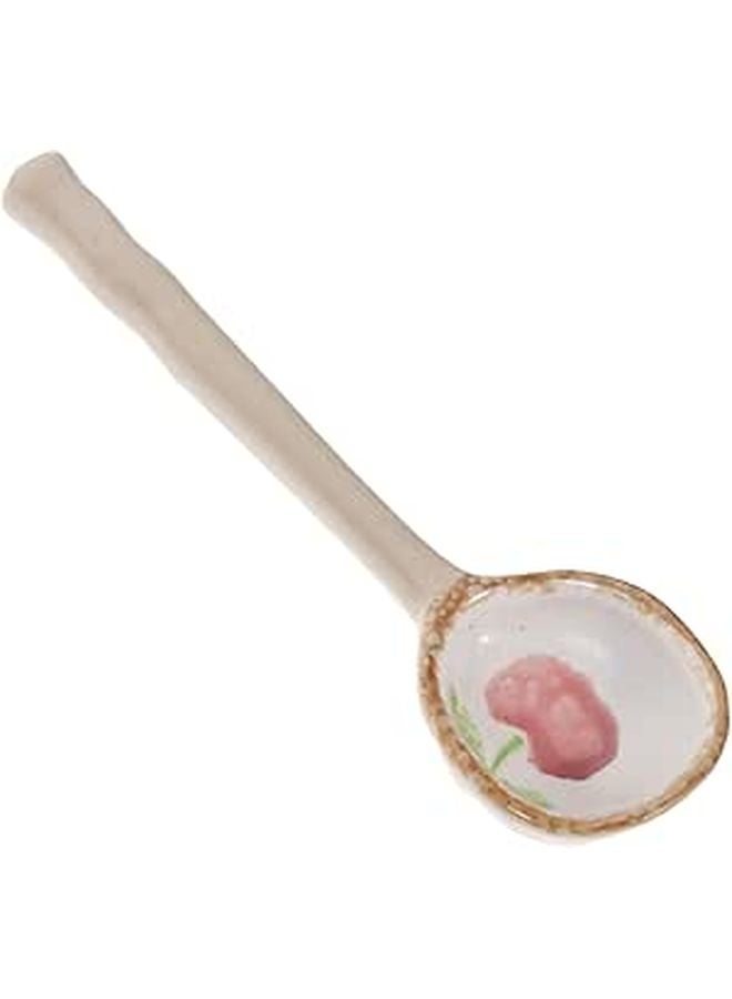Persimmon Pattern Ceramic Soup Spoon Japanese Style Kitchen Utensil - Image 1