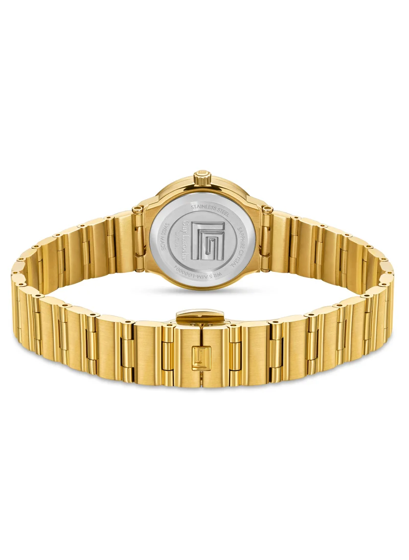 Guy Laroche Sacha Watch for Women with Gold Stainless Steel Bracelet 25 mm 5 Atm