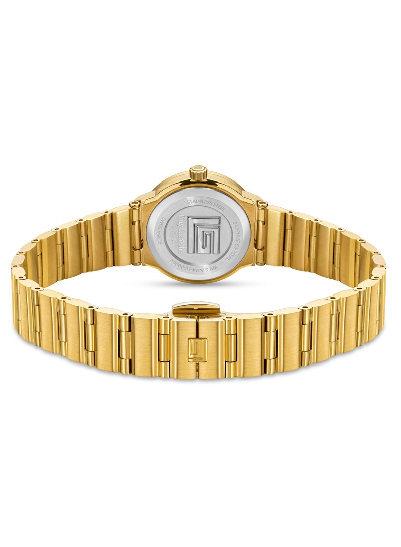 Guy Laroche Sacha Watch for Women with Gold Stainless Steel Bracelet 25 mm 5 Atm  - Image 3