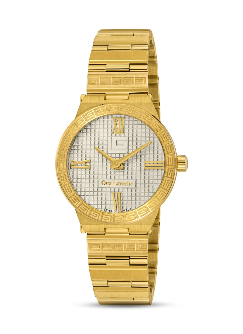 غاي لاروش Sacha Watch for Women with Gold Stainless Steel Bracelet 25 mm 5 Atm