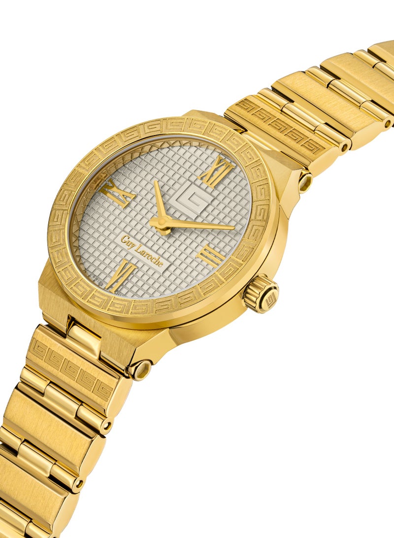 Guy Laroche Sacha Watch for Women with Gold Stainless Steel Bracelet 25 mm 5 Atm  - Image 2