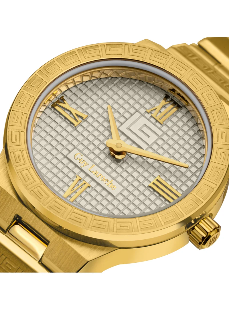 Guy Laroche Sacha Watch for Women with Gold Stainless Steel Bracelet 25 mm 5 Atm