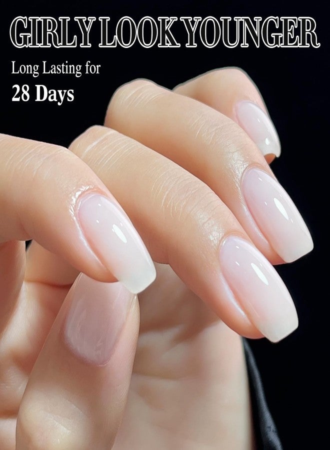 Double Rhythm مجموعة طلاء أظافر جل إيقاع مزدوج من 6 ألوان - ألوان باهتة خفيفة للأطفال - طلاء أظافر حليبي - مجموعة بداية لفن الأظافر DIY - صالون منزلي (وردي هلامي شفاف، بيج، أبيض، مجموعة 39) - Image 5